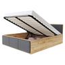 Barcelona lit coffre 160x200 sommier relevable chêne gris foncé