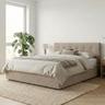 Terre de Nuit lit coffre 140x190 velours côtelé taupe