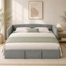 HOMCOM lit gigogne relevable 90/180x190 canapé convertible gris clair