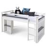 Homestyle4u 1880 lit mezzanine pin avec bureau gigogne 90x200