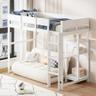luckdect lit mezzanine pin massif 90x200 avec bureau et étagère