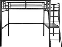 Meuble Cosy Lit Mezzanine 2 Places 140x190 cm métal et verre