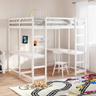 DYRJDJWIDHW Lit Mezzanine 160x200 cm pin massif avec bureau
