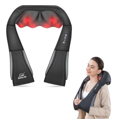 SNAILAX Masseur cervical shiatsu 8 nœuds, chaleur, forme en U