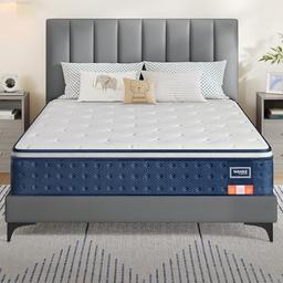 VASAGLE Matelas hybride 140 x 190 x 25 cm, mémoire de forme gel