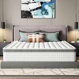 DEWINNER Matelas hybride 160x200x25 cm, ressorts ensachés et mémoire