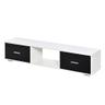 HOMCOM meuble TV 140 cm (2 tiroirs, jusqu'à 60", blanc et noir)