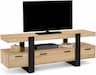 IDMarket Phoenix (140 cm, 3 tiroirs, effet loft bois et noir)
