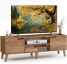 VASAGLE LTV556K01 (147 cm, jusqu'à 65 pouces, étagère réglable, marron miel)
