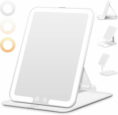 Auxmir Miroir Maquillage Pliable 72 LED Rechargeable
