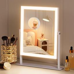 FENCHILIN miroir LED 3 couleurs (loupe x10, rotatif 360°)