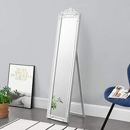 en.casa grand miroir psyché baroque 160 x 40 cm, bois d'eucalyptus