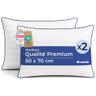 Dreamzie Lot de 2 Oreillers 50x70 Blancs en Fibres 3D