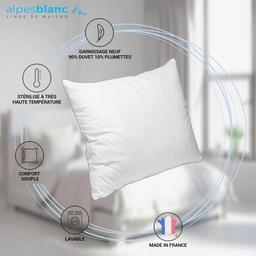 Alpes Blanc Oreiller 90 % duvet de canard 65x65 percale