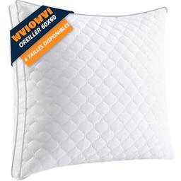 WVIOWVI Oreiller 60x60 ergonomique, réglable en hauteur, 1100 g