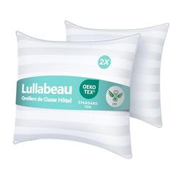 Lullabeau Oreiller 60x60 cm Lot de 2 Moelleux Qualité Hôtelière