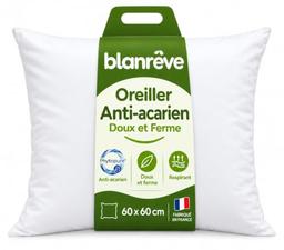 Blanrêve Oreiller ferme anti-acariens fibres 60x60 cm