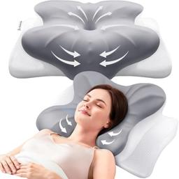 MOONYIN Oreiller papillon mémoire de forme double hauteur 11/14 cm
