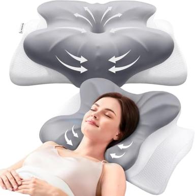 MOONYIN Oreiller papillon mémoire de forme double hauteur 11/14 cm