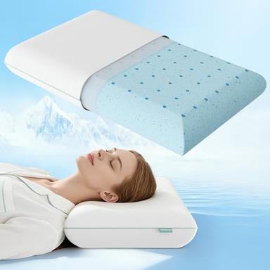Releep Oreiller Mousse Gel à Mémoire de Forme Rafraîchissant 80x40 cm