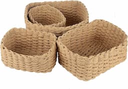 Otauoaea Lot 4 Paniers Corde Papier Empilables