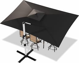 Devoko Parasol Déporté 3x4 m Gris