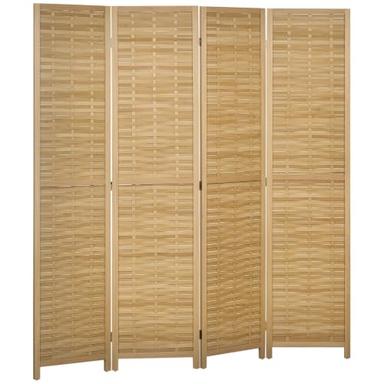 HOMCOM Paravent Bambou 4 Panneaux 160 x 170 cm