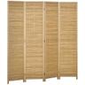 HOMCOM Paravent Bambou 4 Panneaux 160 x 170 cm