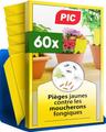 PIC Pièges collants jaunes plantes d'intérieur (60 pièges)