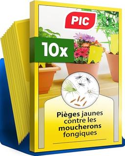 PIC Pièges collants jaunes plantes d'intérieur (10 pièges)