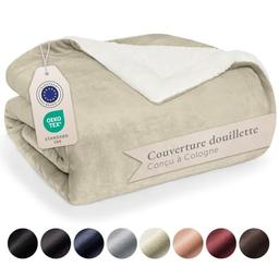 Blumtal Plaid Polaire Sherpa 220x240 cm Oeko-Tex Beige