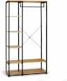 FACILITYS Dressing 6 Étagères Métal Noir Effet Bois
