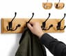 LARHN Porte Manteau Mural Bois 4 Crochets Triples