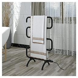 GJXJY Porte-serviette chauffant forme S (100 W, 5 barres, sol ou mur, thermostat)