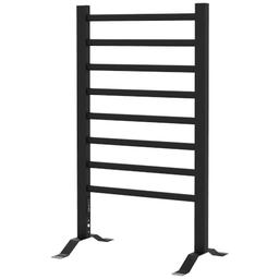 HOMCOM Sèche-serviettes électrique 8 barres (150 W, sol ou mur, minuterie, IPX4)