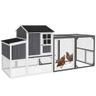 PawHut Poulailler avec enclos 3-4 poules (bois, 236,5 × 91 × 114 cm)
