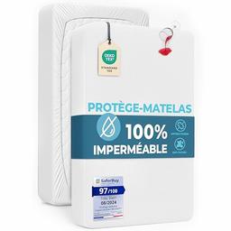 Dreamzie - protège-matelas 160x200 imperméable coton