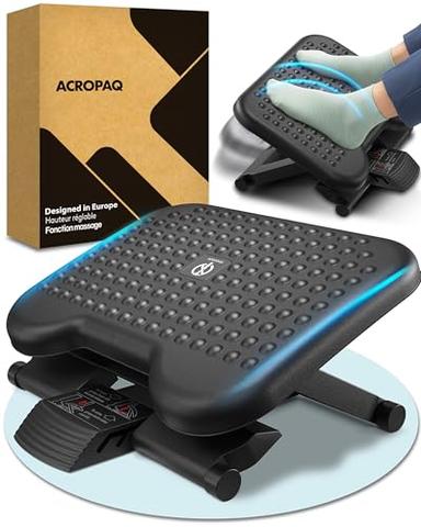 ACROPAQ Repose-pieds bureau antidérapant, 3 hauteurs, inclinaison -30/+30°