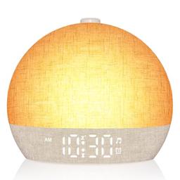 Aruqo Réveil lumière simulateur d'aube (12 couleurs RVB, 7 sonneries)