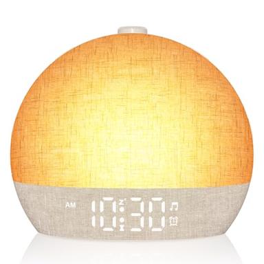 Aruqo Réveil lumière simulateur d'aube (12 couleurs RVB, 7 sonneries)