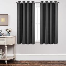 Joydeco Rideau Occultant 2 Pièces Gris Foncé