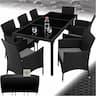 tectake Salon extérieur résine tressée 8 fauteuils + housse