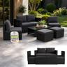 Juskys Salou salon de jardin polyrotin 6 places
