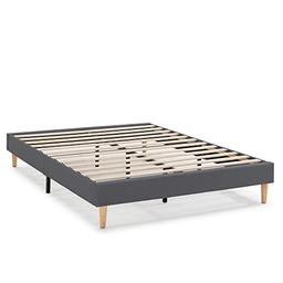 HOMN LIVING Sommier tapissier Aura 140x190 gris foncé