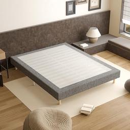 TEENO Sommier tapissier 160x200, 2x14 lattes, 9 pieds, hauteur 29 cm