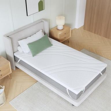 Novilla Surmatelas 90x190x7,5 cm Mousse à Mémoire de Forme Gel