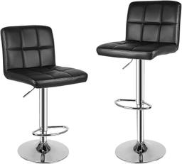 bigzzia Lot de 2 tabourets de bar réglables pivotants