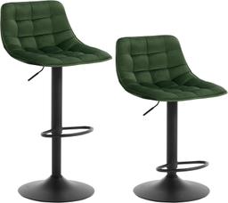 WOLTU Lot de 2 tabourets velours réglables et pivotants