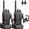 Baofeng Talkie-Walkie longue portée (PMR, 16 canaux, rechargeable USB, oreillettes incluses)