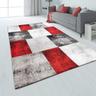 Paco Home Tapis Poils Ras Effet 3D Diamant Rouge 160x230